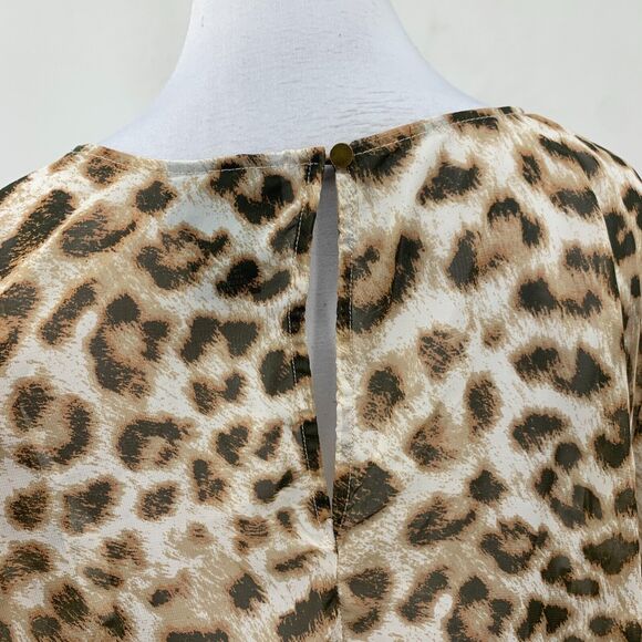 Wrangler Retro Blouse Womens XL Extra Large Cheetah Sheer Ruffle Tiered Sleeve - Picture 8 of 15